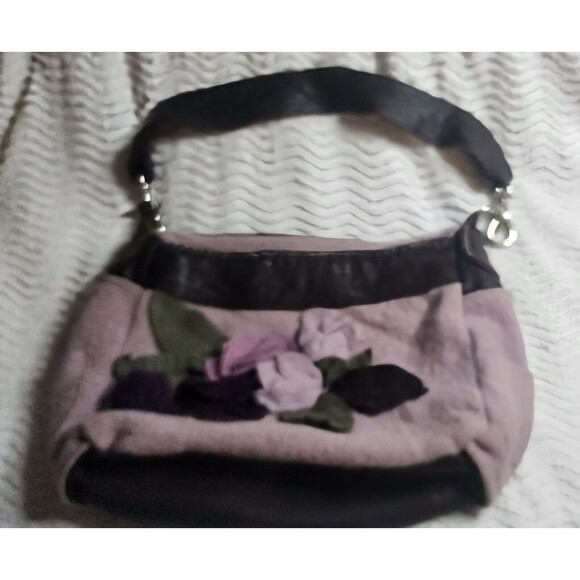 Unique Rare VINTAGE Urban Gypsy Designs 3D Feltish FLORAL So Boho Bag PURSE VguC - Picture 1 of 8